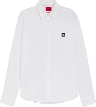 HUGO BOSS Camicia con applicazione - Bianco