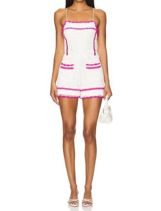 Saylor Fosette Daisy Crochet Romper In White