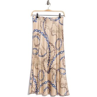 Rails Anya Print Satin Midi Skirt in Chain Links at Nordstrom Rack, Size X-Large