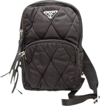 Prada Pre-owned Quilted Nylon Backpack - Dames - Vintage Rugzakken - Zwart - ONE Size - Nylon - Vintage