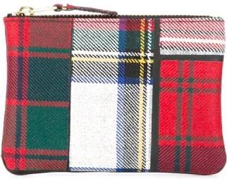 Comme Des Gar&ccedil;ons Small Pouch Tartan Patchwork - Dames - Toilettassen - Rood - ONE Size - Wol - Tassen