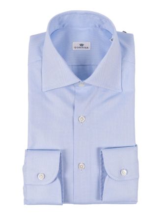 Sonrisa Textured Blue Dress Casual Shirt