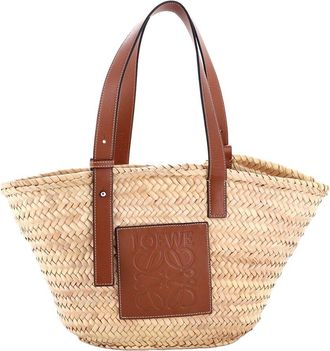 Loewe Beige Raffia Basket Tote Medium (Authentic Pre-Loved)