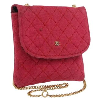 Chanel Pre-owned Mini Pouch - Dames - Pre-owned - Roze - Maat: ONE Size Katoen