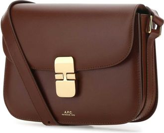 A.P.C. Womens Grace Crossbody Bag Brown Vache