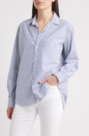 Frank & Eileen Eileen Relaxed Button-Up Shirt in Navy And White Stripe at Nordstrom Rack, Size X-Large