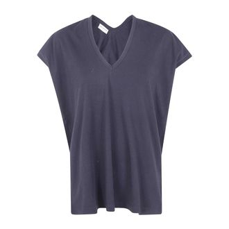 Dries Van Noten V-neck T-shirt - Dames - Tops - Zwart - Maat: M Katoen