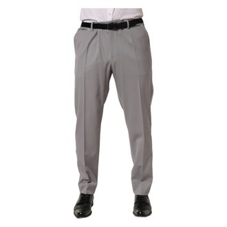 Dolce & Gabbana Wool Tapered Dress Trouser - male - Dolce & Gabbana - Suit Trousers - Gray - 2XL - Trousers