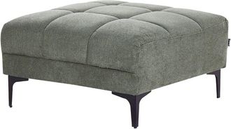 Beliani Otomana Rectangular De Tela Acolchada Capiton&eacute; Reposapi&eacute;s Verde Alnes