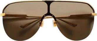 Bottega Veneta Long Ribbon Shield Zonnebril - Dames - Zonnebrillen - Geel - ONE Size - Accessoires