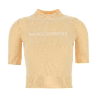 Sportmax Renon Sweater - Dames - Coltruien - Geel - M - Wol - Truien & Vesten