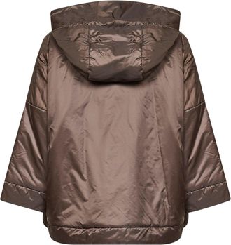 Max Mara Womens Hooded Padded Jacket Mtcfiore Brown Puffer