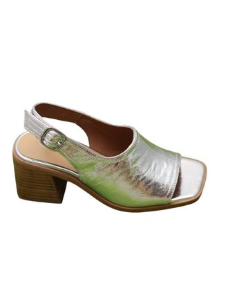 Intentionally blank Womens Teresa Slingback Heels In Silver