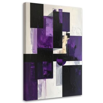 Feeby Cuadro Sobre Lienzo, Formas Geom&eacute;tricas Violeta, 80x120
