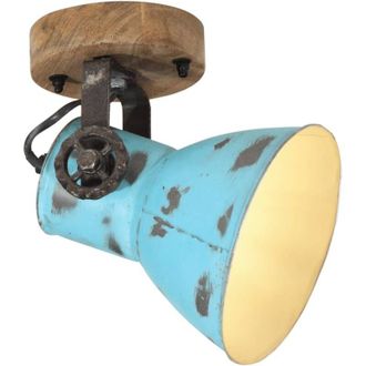 vidaXL Lampada a Parete 25 W Blu Anticato 11,5x11,5x25 cm E27 vidaXL