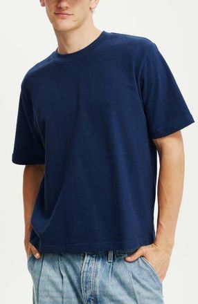 Cotton On Mens Cropped Fit T-Shirt in Indigo Terry at Nordstrom, Size X-Large