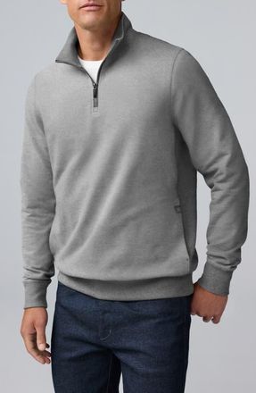 Mack Weldon Ace Cotton Blend French Terry Half Zip Pullover in Medium Grey Heather at Nordstrom, Size Xx-Large