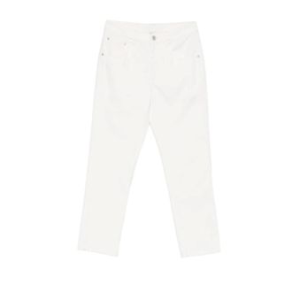 Brunello Cucinelli Brunello Cucinelli, Straight Jeans, female, White, Size: L Button-Fastening Straight Jeans