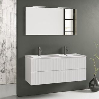 TFT Home Furniture Composizione doppia vasca 5 pezzi ZIP bianco opaco