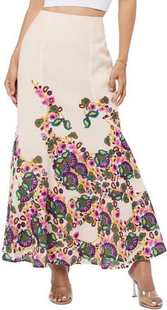 Ciebon Riley Floral Maxi Skirt in Cream Multi at Nordstrom, Size X-Small