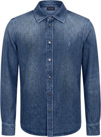 Gucci Camisa de mezclilla de algod&oacute;n con bordado - Shirts - Hombre - Azul - M