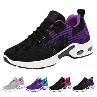Generic Womens Air Cushion Road Running Shoes Wide Toe Box Fashion Gym Jogging Walking Sneakers Women Breathable Mesh Sports Lace up Arch Support Shoes Comfor