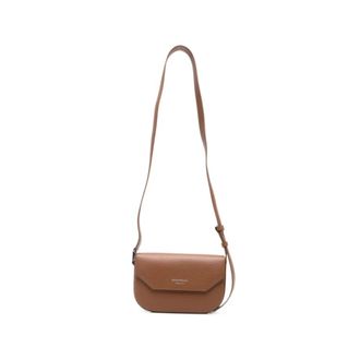 Emporio Armani Tassen, Dames, Bruin, ONE Size, Leer, Leren Crossbody Tas