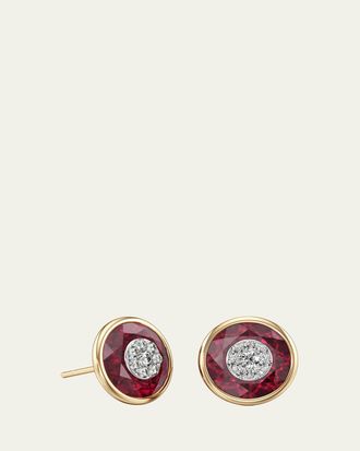Bhansali 18K Fusion Stone and Brilliant Diamond Stud Earrings, 10mm