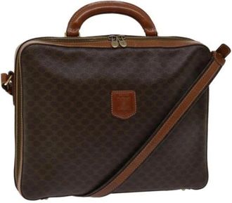 Celine Pre-owned Handbags, female, Brown, Size: ONE SIZE Pre-owned Vintage Macadam Canvas Hand Bag