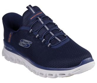 Skechers Slip-On Sneaker SKECHERS GLIDE-STEP, Herren, Gr. 47,5, blau (navy), Mesh, Schuhe Slip-On Sneaker, Schlupfschuh, Freizeitschuh, Trainingsschuh mit prak