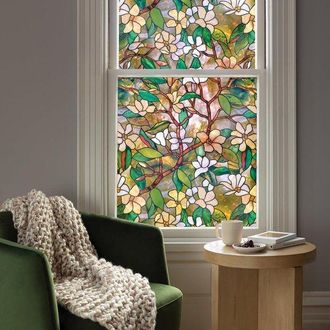 OEM L&aacute;mina Para Ventanas, L&aacute;mina Para Cristales, Transl&uacute;cida Pero No Transparente, 45 X 100 Cm, Color Magnolia