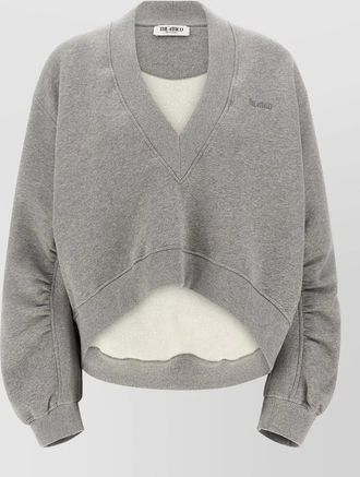 The Attico sweatshirt logo embroidery v neck design