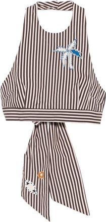 Alemais Sirocco Embroidered Halter Top