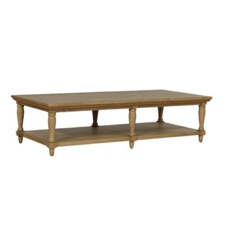 Robin des Bois Mesa de centro larga estilo shabby chic en roble marr&oacute;n