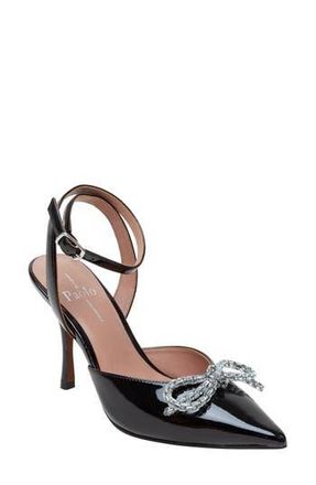 Linea Paolo Heart Ankle Strap Pointed Toe Pump in Black at Nordstrom Rack, Size 9.5