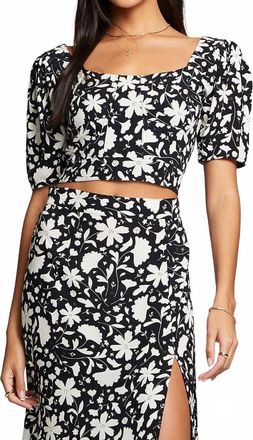 Saltwater Luxe Kelden Crop Top In Black Floral