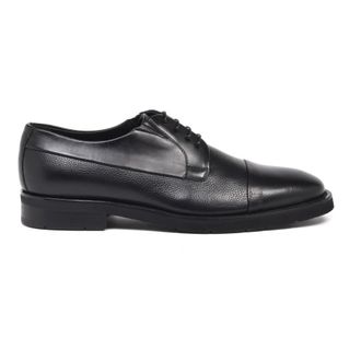 Baldinini Zwarte veterschoen van getrommeld leer - Heren - Nette schoenen - Zwart - 41 EU - Leer - Schoenen