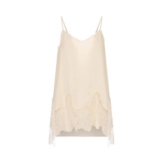 Fabiana Filippi Sleeveless Tops, female, Beige, Size: XS Lace-trim Top