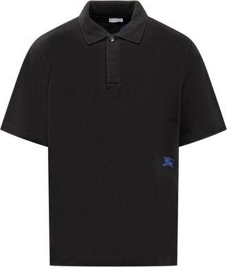 Burberry Black Solid Shirt Collar Polo