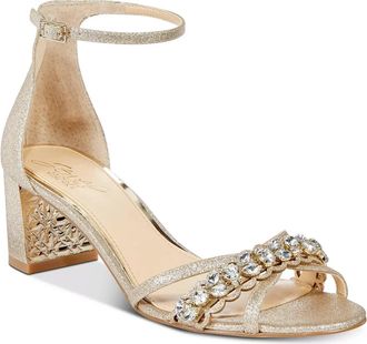 Badgley Mischka Giona Sandals Gold Glitter Embellished ZAP1024
