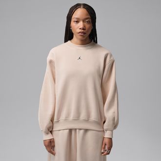 Nike Jordan Womens Jordan Brooklyn Fleece Crew-Neck Sweatshirt in White | IM7288-272