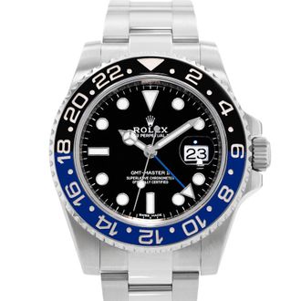 Rolex Pre-owned Rolex Gmt-Master II GMT Automatic Chronometer Black Dial Mens Watch 116710 BLNR