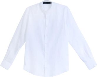 Karl Lagerfeld Camicia Koreana Lino - Heren - Zakelijke Overhemden - Wit - 2XL - Linnen - Overhemden