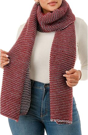 MARCUS ADLER Two-Tone Open Knit Scarf in Burgundy at Nordstrom Rack