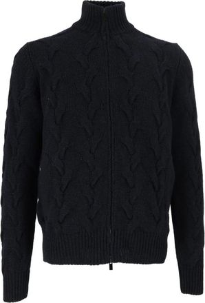 FILIPPO DE LAURENTIIS Fullzip ML - Heren - Cashmere truien - Blauw - M - Wol - Truien & Vesten