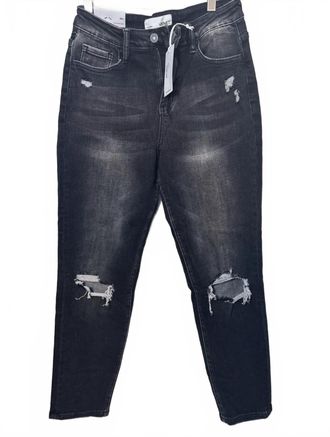 Flying Monkey Womens Erika Stretch Mom Jean In Black