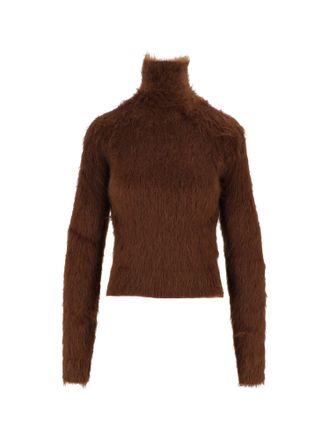 Dondup Deep Brown Dolcevita Textured Long-Sleeved Turtleneck