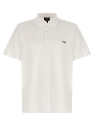 A.P.C. White Logo embroidery polo shirt