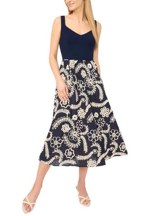 Ted Baker Nicole Embroidered Detail Midi Dress in Classic Navy at Nordstrom, Size X-Large