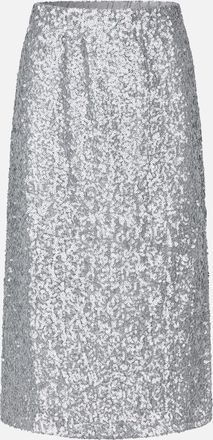 Stine Goya Damesrok Stine Goya Rechte Midi Rok in Zilver